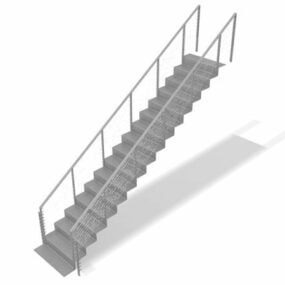 3D-Modell einer geraden Eisentreppe