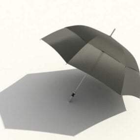 Black Straight Umbrella 3d model
