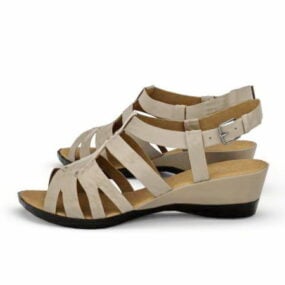 Fashion Strappy Wedge Sandals 3d model