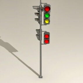 Mô hình 3d đèn giao thông đường phố