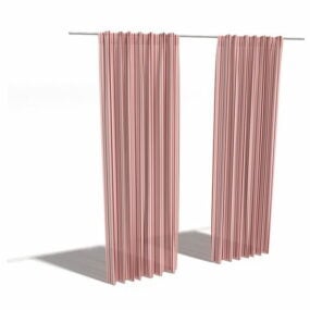 Stripes Fabric Long Curtain 3d-malli