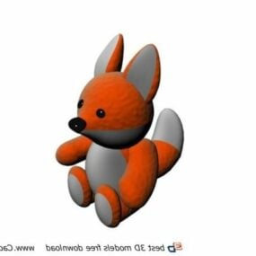 Brinquedo de pelúcia de raposa de pelúcia modelo 3d
