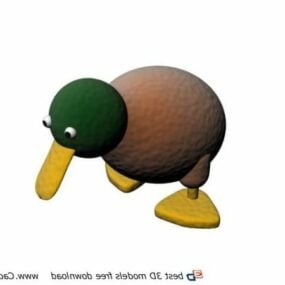 Stuffed Cartoon Duck Toy 3d model
