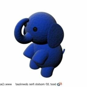 Γεμισμένο βελούδινο παιχνίδι ελέφαντα τρισδιάστατο μοντέλο