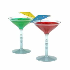 Summer Cocktail Glasses Drinks 3d model