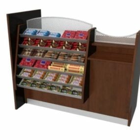 Candy Display Rack In Supermarket 3d model