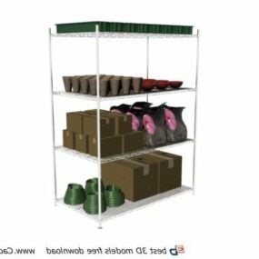 Supermarket Display Shelf Rack 3d model