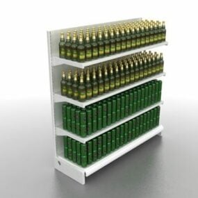 Supermarket Beverage Shelf 3d model