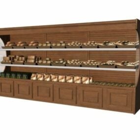 Supermarket Bread Display Shelves 3d model