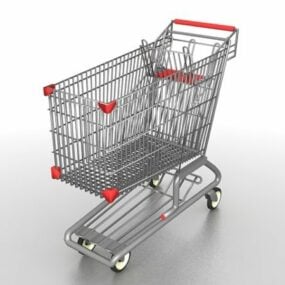 Supermarket Metal Shopping Cart 3d model