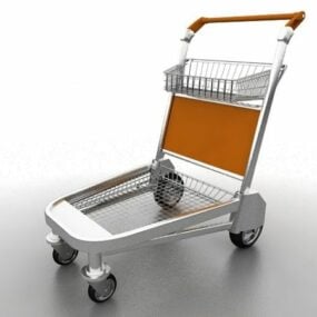 Supermarket Metal Trolley 3d model