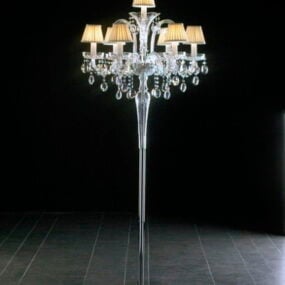 Kryształowa lampa podłogowa Swarovski do salonu Model 3D