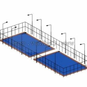 Swimming Pool With Equipments 3d model