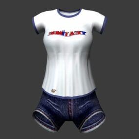 Camiseta e shorts esportivos da moda Modelo 3d