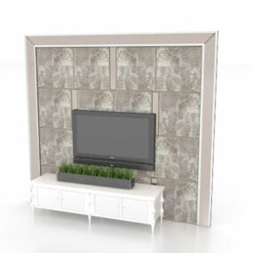 Tv With Feature Wall Design 3d model