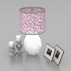 Table Lamp With Picture Candlestick 3d model