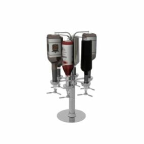 Table Iron Wine Rack 3d model