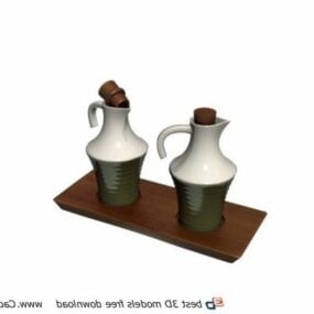 Kitchen Tableware Ceramic Bottles 3d model