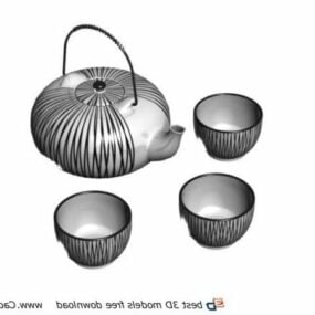 Кухонний керамічний чайний сервіз 3d модель
