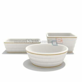 餐具白汤盖碗3d模型