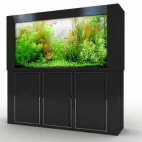 Tall Aquarium Black Cabinet 3d model