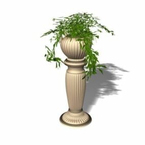 Tall Stone Garden Planters 3d model