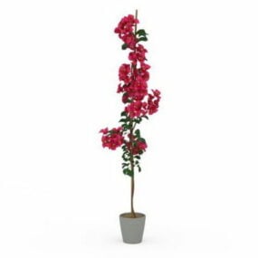 Indoor Tall Potted Flower 3d model