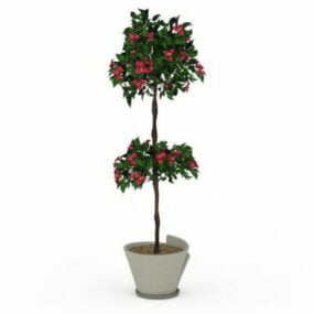 Indoor Tall Potted Flower Plant 3d model