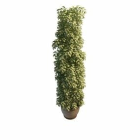 3d модель вуличного горщика з високими рослинами