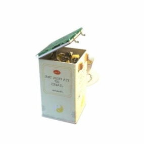 3д модель чайной коробки с чашкой