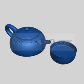 Teapot Tea Cups 3d model
