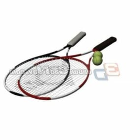 Zwei Tennisschläger 3D-Modell