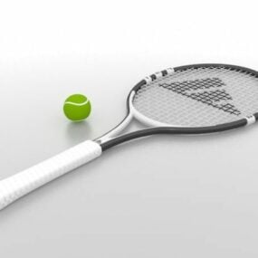 Raqueta de tenis deportiva con pelota modelo 3d