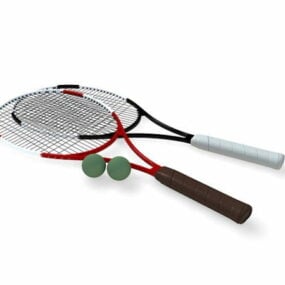 스포츠 테니스 라켓 및 공 3d 모델