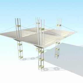 Bau-Zug-Schatten-Strukturen 3D-Modell