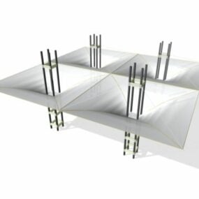 Construcción Estructura de cortinas extensibles Modelo 3d