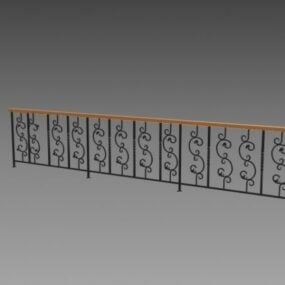 Projekt balustrady tarasu domowego Model 3D