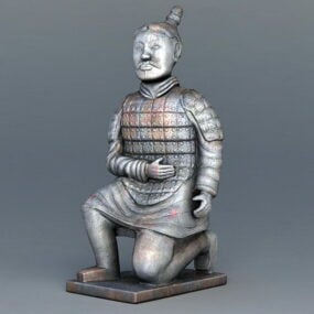 مدل سه بعدی جنگجوی سفالی چینی باستان