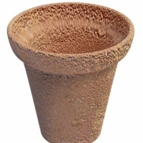 Old Terracotta Flowerpot 3d model
