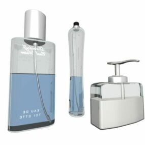Kosmetiska tre flaskor med parfym 3d-modell