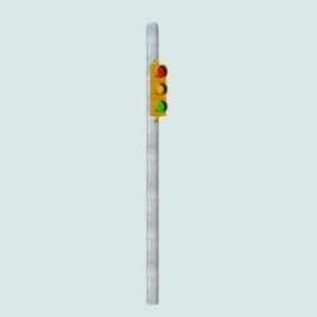 Modelo 3d de semáforo rodoviário de três lâmpadas