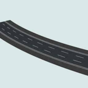 Modello 3d strada curva modulare a 30 corsie sinistra 3 strada curva