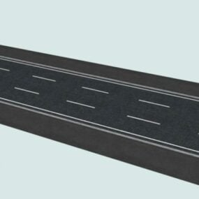 Üç Şeritli Yol Modüler Sokak 3d modeli