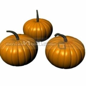 Three Fresh Pumpkin 3d model