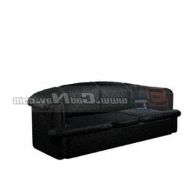 3д модель дизайна черного трехместного дивана