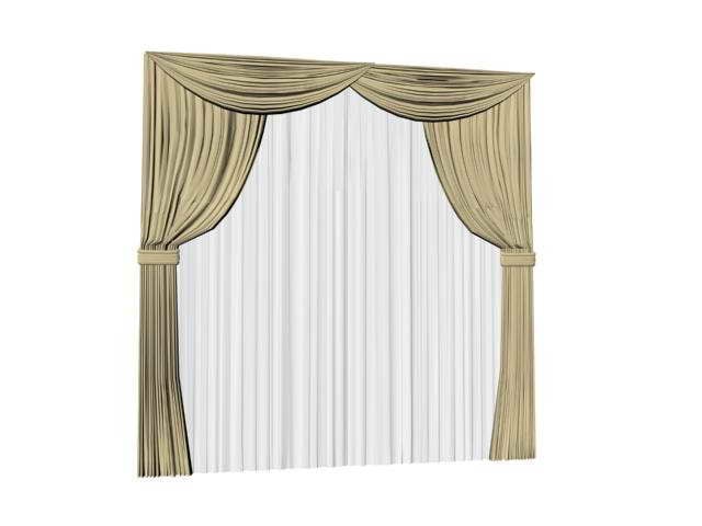 Tie Back Windows Curtain With Sheer