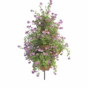 Modelo 3d de suporte de flores em camadas ao ar livre para ervas