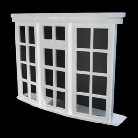 Modelo 3d de janela fixa de madeira para design doméstico