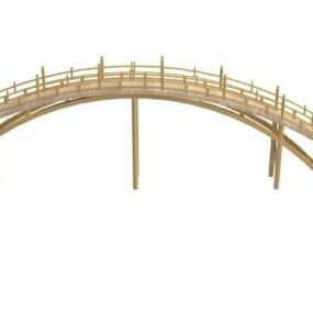 Modello 3d del ponte lunare in legno da giardino