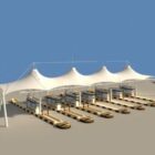 Outdoor Area With Tensile Canopies